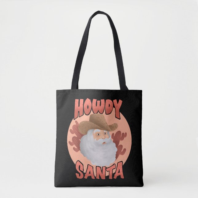 Retro Howdy Santa Rustic Cowboy Weihnachten (Vorderseite)