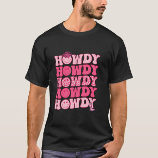 Retro Howdy Western Girl Country Rodeo Rosa Cowgir T-Shirt