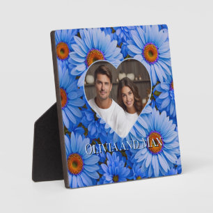 Retro hübsch Blue Blütenblauer Gänseblütenmuster Fotoplatte