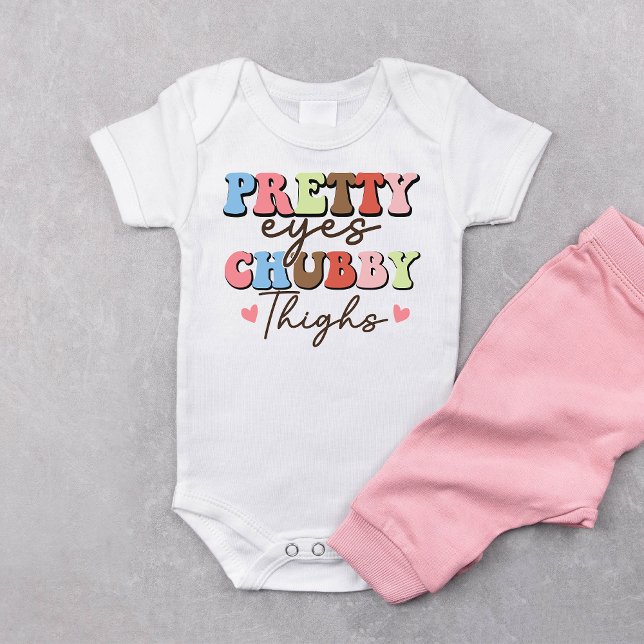 Retro Hübsch Eyes Chubby Thights Baby Bodysuit Baby Strampler (Von Creator hochgeladen)