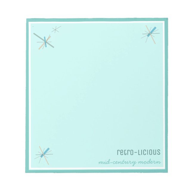 Retro Hübsch Mitte des Jahrhunderts Modernes Notep Notizblock (Vorderseite)