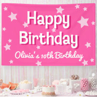 Retro Hübsch rosa Sterne Happy Birthday