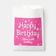 Retro Hübsch rosa Sterne Happy Birthday Geschenktütchen