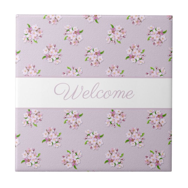 retro hübsches mit Blumenmuster Fliese (Vorderseite)