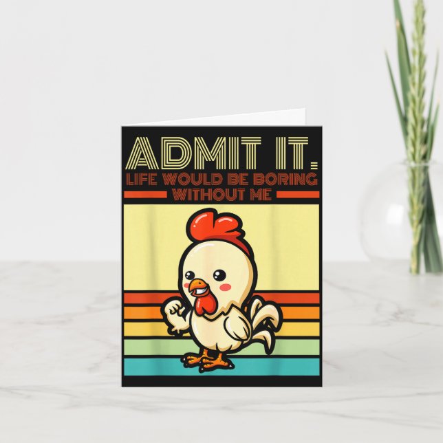 Retro-Huhn gibt zu, das Leben wäre langweilig ohne Karte (Vorderseite)