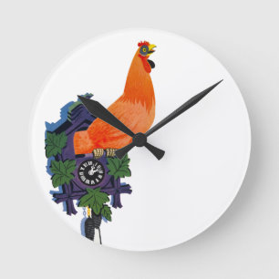 Retro Huhn Gurren-Gurren Uhr-Hahn-Zeit Vintag Runde Wanduhr