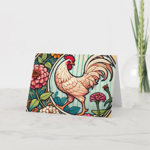 Retro-Huhn Karte