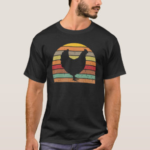 Retro-Huhn Vintage-Huhn-Silhouette Farm-Tiere T-Shirt