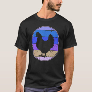 Retro-Huhn Vintage-Hühnersilhouette Farm-Tiere T-Shirt