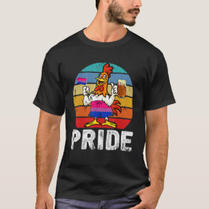 Retro-Hühnchen-Bierglas-bisexuelle Flagge Bisexual T-Shirt