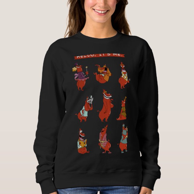 Retro Hühner Kunst Liebe Abenteuer Sweatshirt (Vorderseite)