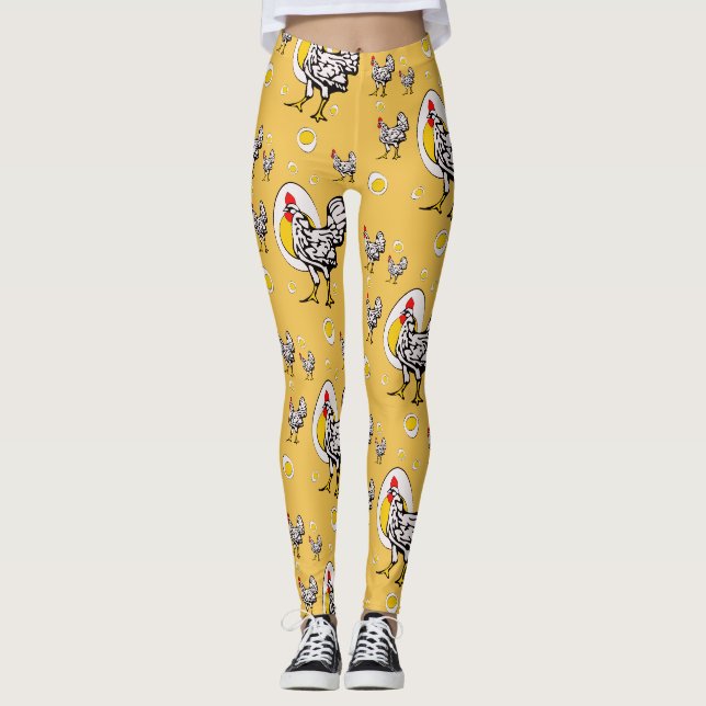 Retro-Hühner Leggings (Vorderseite)