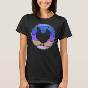 Retro-Hühner Vintage Hühner-Silhouette Farm Anim T-Shirt