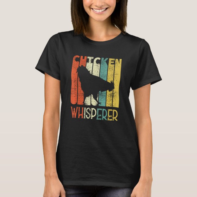 Retro Hühnerflüsterer Lustiger Hühnerbauer T-Shirt (Vorderseite)