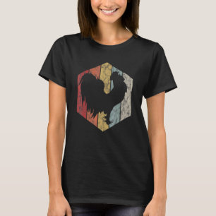 Retro-Hühnersilhouette Hühnerfarmer Hühner Ei T-Shirt