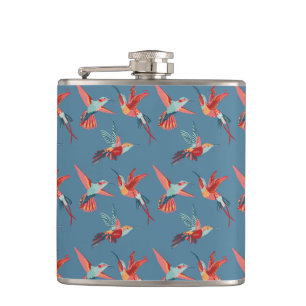 Retro Hummingbird-Muster Flachmann