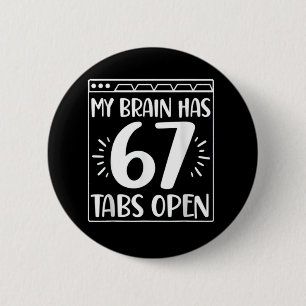 Retro-Humor Mein Gehirn Hat Einen Witz Albern Gemi Button