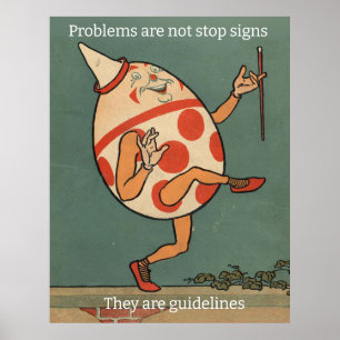 Retro Humpty Dumpty Abbildung. Bearbeitbarer Text Poster