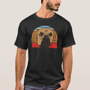 Retro-Hund Haustier Hund Besitzer Süßer Puggle T-Shirt