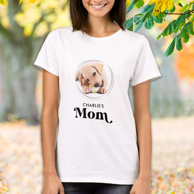 Retro Hund MAMA Personalisiert Puppy Pet Foto T-Shirt (Von Creator hochgeladen)