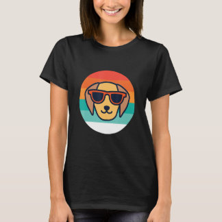 Retro Hund Mit Sonnenbrille T-Shirt