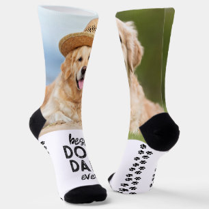 Retro HUND PAPA Personalisierte Pfotenabdrücke 2 H Socken