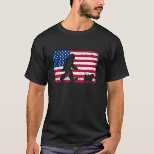 Retro Hund Pug Papa 4. Juli US amerikanische Flagg T-Shirt