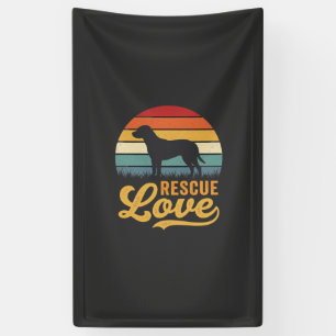 Retro-Hund Sonnenuntergang Rescue Love_1 Banner