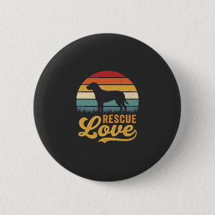 Retro-Hund Sonnenuntergang Rescue Love_1 Button