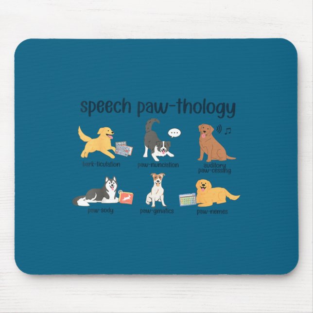 Retro-Hunde Sprachtherapeut slp Sprache Mousepad (Vorne)