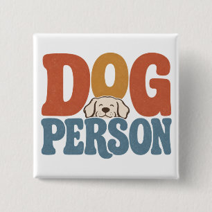 Retro-Hundemensch-Typografie Hunde-Liebhaber Button