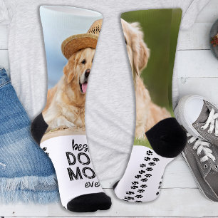 Retro HUNDEMUTTER Personalisierte Pfotenabdrücke H Socken