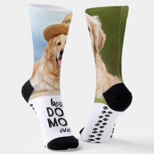 Retro HUNDEMUTTER Personalisierte Pfotenabdrücke H Socken