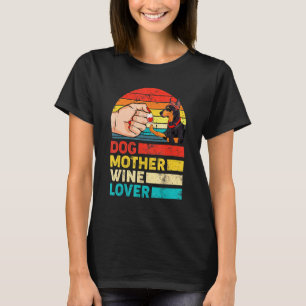 Retro-Hundemutter Wein Dobermann Hundemutter-Tag T-Shirt