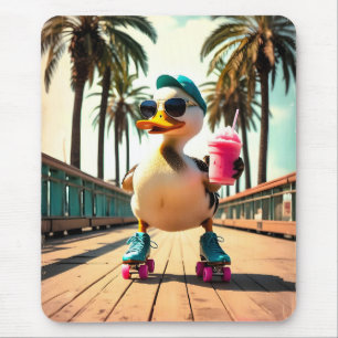Retro-Hundesonnenbrille Strand im Sonnenuntergang  Mousepad