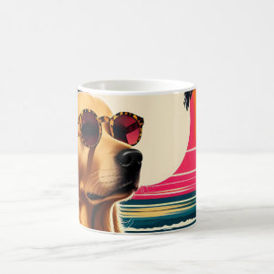 Retro-Hundesonnenbrille Vintage-Sonnenuntergang St Kaffeetasse