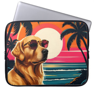 Retro-Hundesonnenbrille Vintage-Sonnenuntergang St Laptopschutzhülle