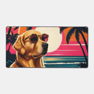 Retro-Hundesonnenbrille Vintage-Sonnenuntergang St Schreibtischunterlage