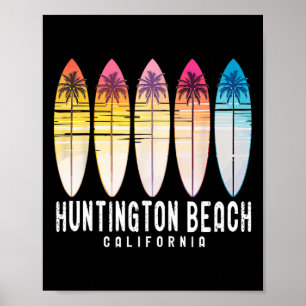 Retro Huntington Beach Kalifornien Surfer Surfen Poster