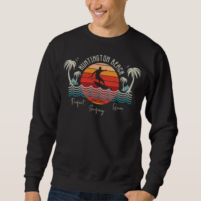Retro Huntington Beach Surfing Sweatshirt (Vorderseite)