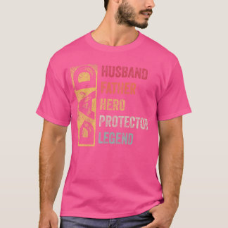 Retro Husband Father Hero Protector Legend Father  T-Shirt