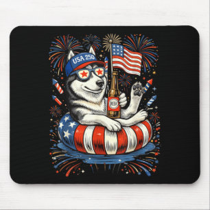 Retro Husky Bier USA 250. Jubiläum 4. Juli Mousepad