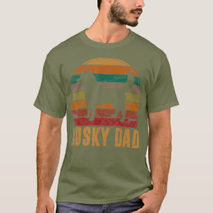 Retro Husky Vater Gift Dog Eigentümer Haustier Sib T-Shirt