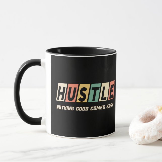 Retro Hustle Nichts Gutes kommt einfach Tasse (Mit Donut)
