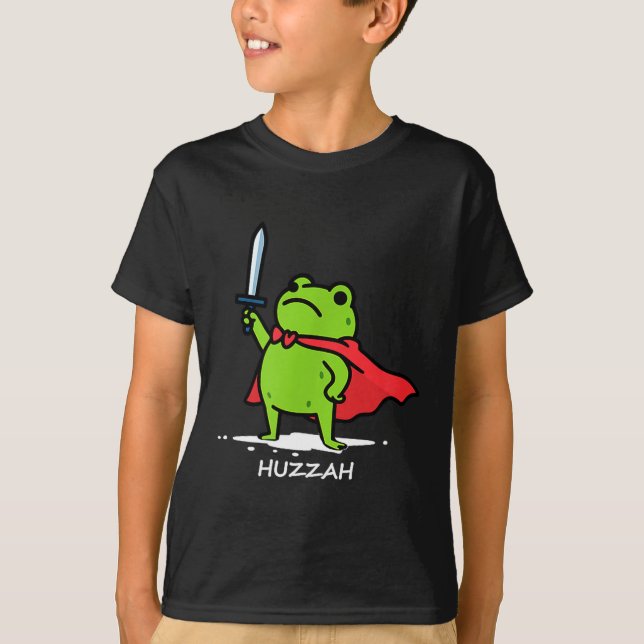 Retro Huzzah Frog Knight Funny Sword Meme Quote Me T-Shirt (Vorderseite)