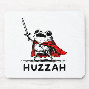 Retro Huzzah Frosch Ritter Lustiges Schwert Meme Z Mousepad