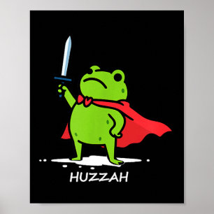 Retro Huzzah Frosch Ritter Lustiges Schwert Meme Z Poster