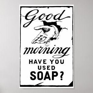 Retro Hygieneanzeige über das Waschen Ihrer Hände Poster