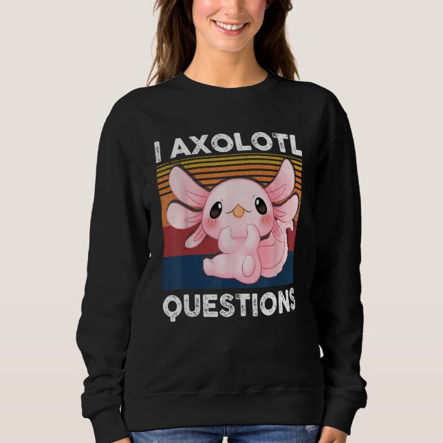 Retro I Axolotl Question Pink Salamander Kids Mom  Sweatshirt (Vorderseite)