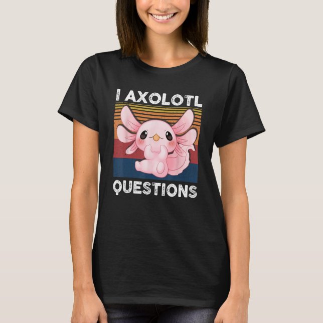 Retro I Axolotl Question Pink Salamander Kids Mom  T-Shirt (Vorderseite)